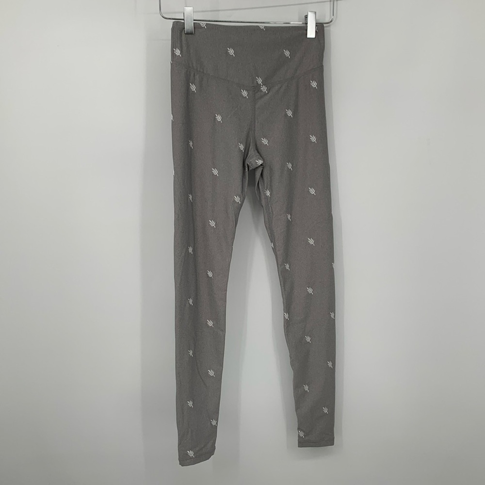 Alala leggings gray high rise embroidery palm tree leaf active yoga X-Small XS